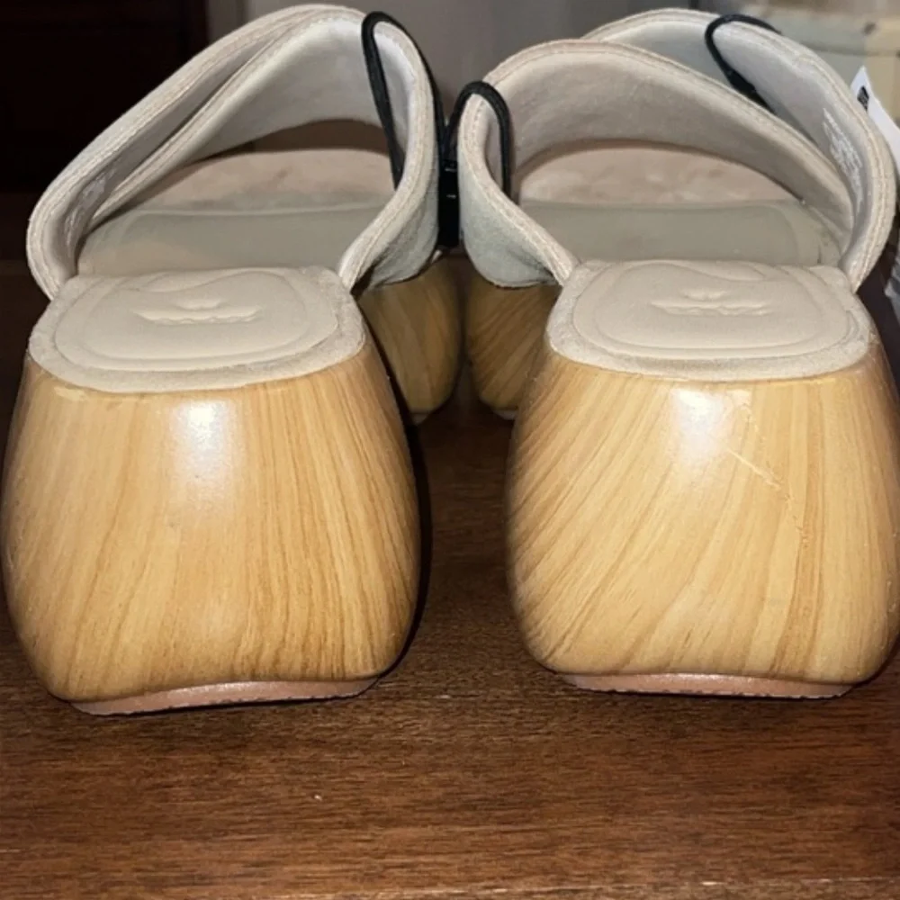 Zara Platform Tan Air Fit Cow Leather Upper Sandal Clogs Sz. 8 - Picture 15 of 15